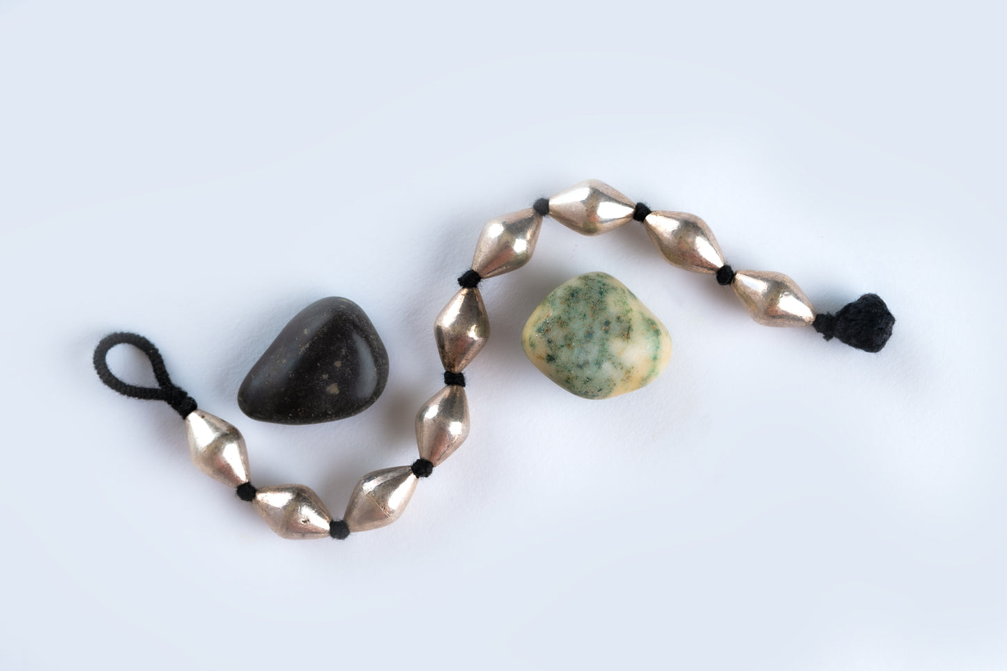 Silver Beads Hand Knotted Bracelet