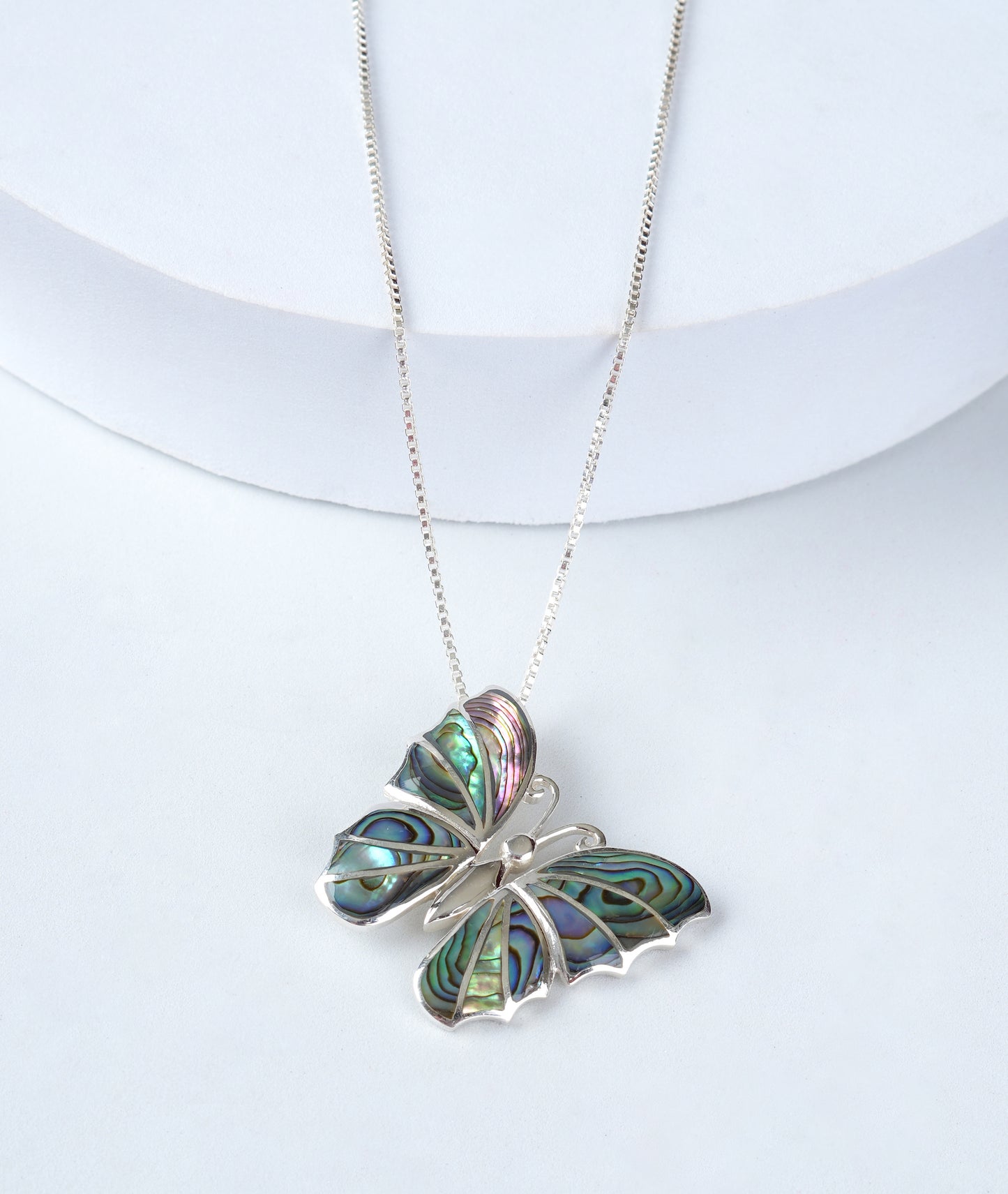 Flirty Butterfly Silver And Abalone Pendant