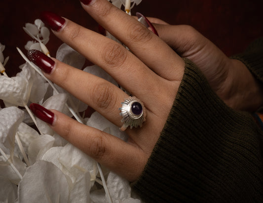 Confidence - Crown Chakra Silver Amethyst Ring