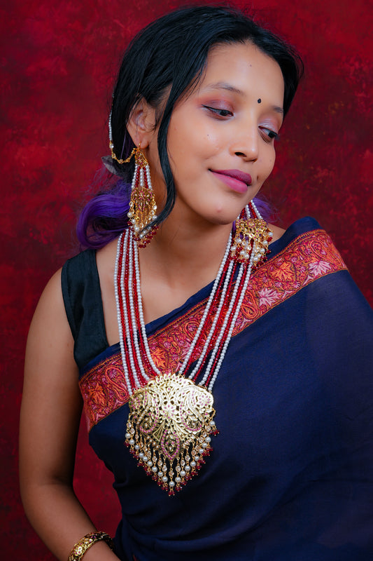 Gulbadan Necklace Set (Gold Plated Silver)