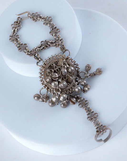 Floral Silver Haathphool