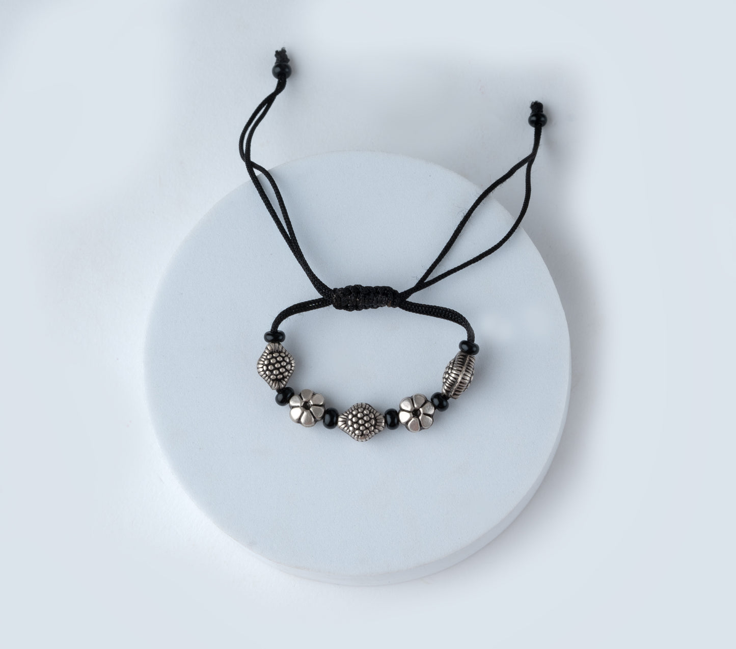 Silver Beads Adjustable Bracelets