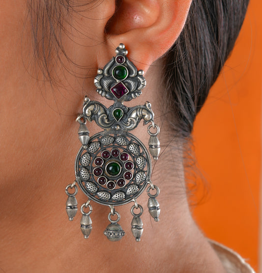 Majestic Silver Handcrafted Earrings
