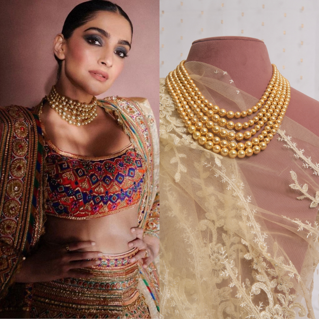 Golden Vibes Pearl Cocktail Necklace