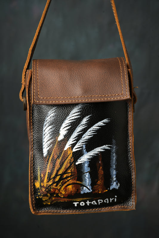 White Feathers Hand Painted Sling