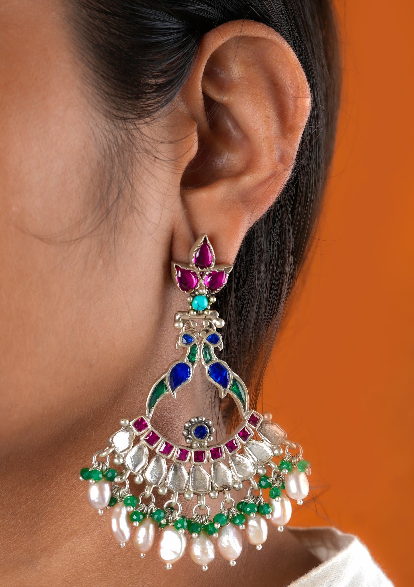 Majestic Silver Festive Earrings