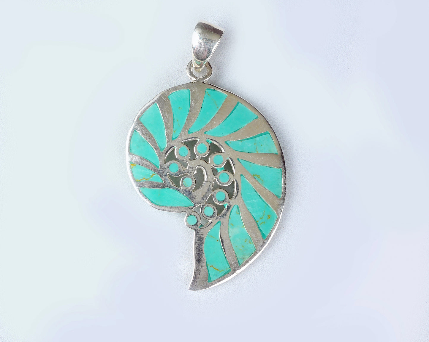 Golden Ratio Silver Teal Pendant