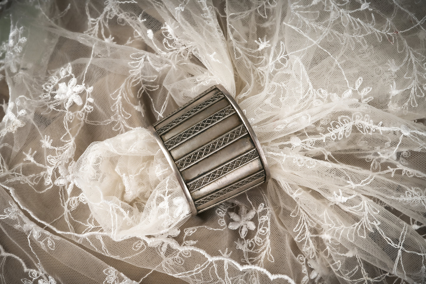 Silver Striped Bracelet