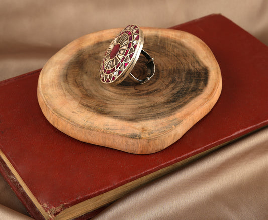 Guldasta Silver Kundan Ring