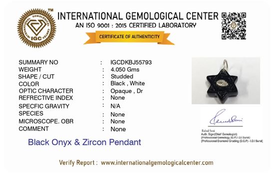 Evil Eye Black Onyx Star Pendant