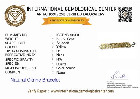 Natural Citrine And Silver Bracelet