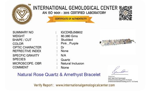 Rose Quartz And Amethyst Unique Bracelet