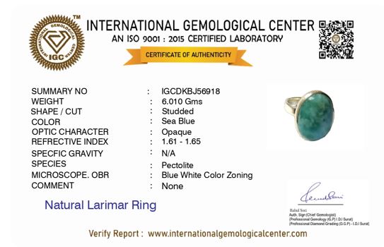 Oval Larimar Silver Stone