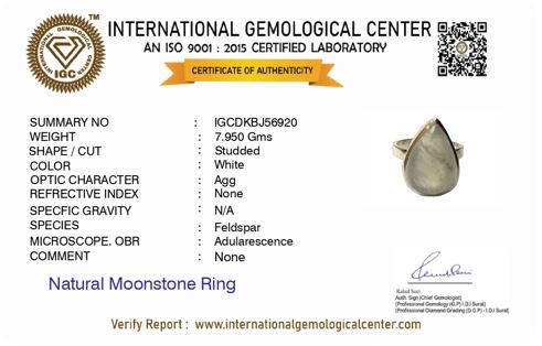 Moonstone Droplet Ring