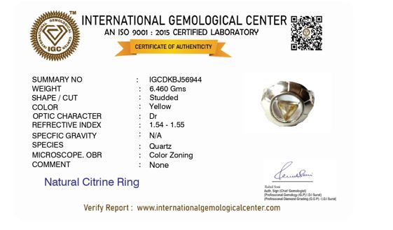 'Trust Your Gut'- Solar Plexus(Manipura) Chakra Silver Citrine Ring