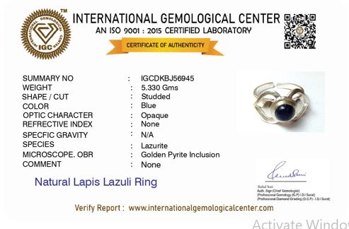 'I Visualise'- Third Eye Chakra Silver Lapis Lazuli Ring