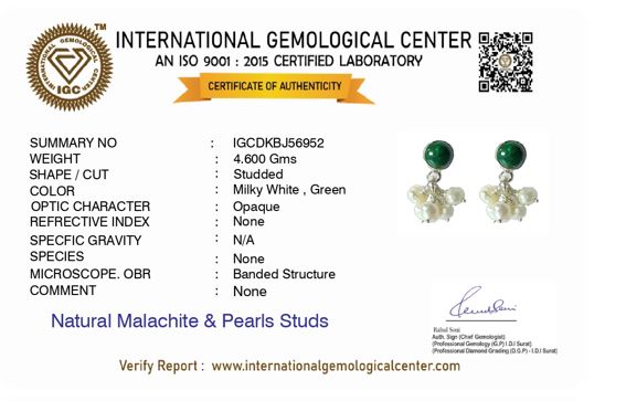 Malachite Pearl Silver Studs
