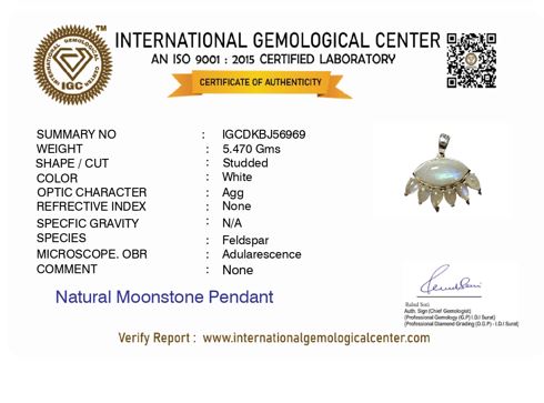 Moksha Moonstone Evil Eye Pendant