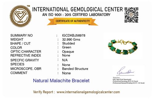 Natural Uncut Malachite Bracelet