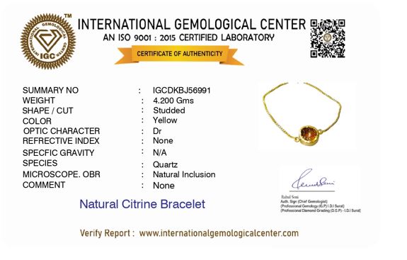 Uncut Round Citrine Bracelet