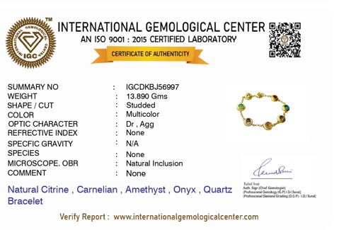 Raw Radiance Natural Uncut Semiprecious Stones Bracelet