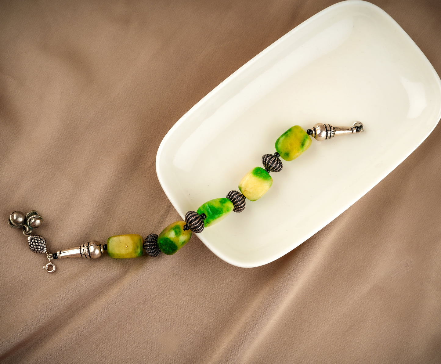 Silver Agates Bracelet