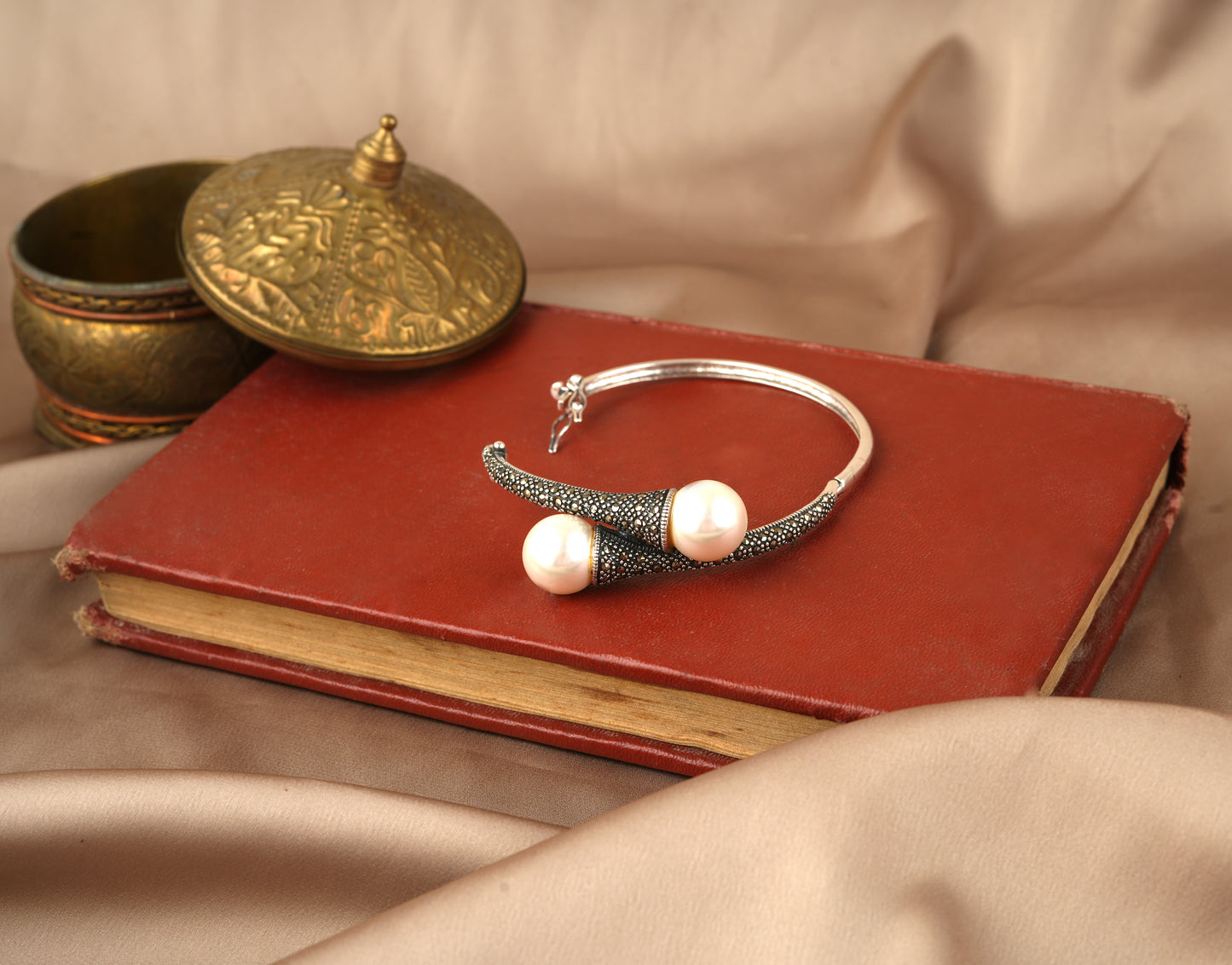Marcasite Pearl Bracelet