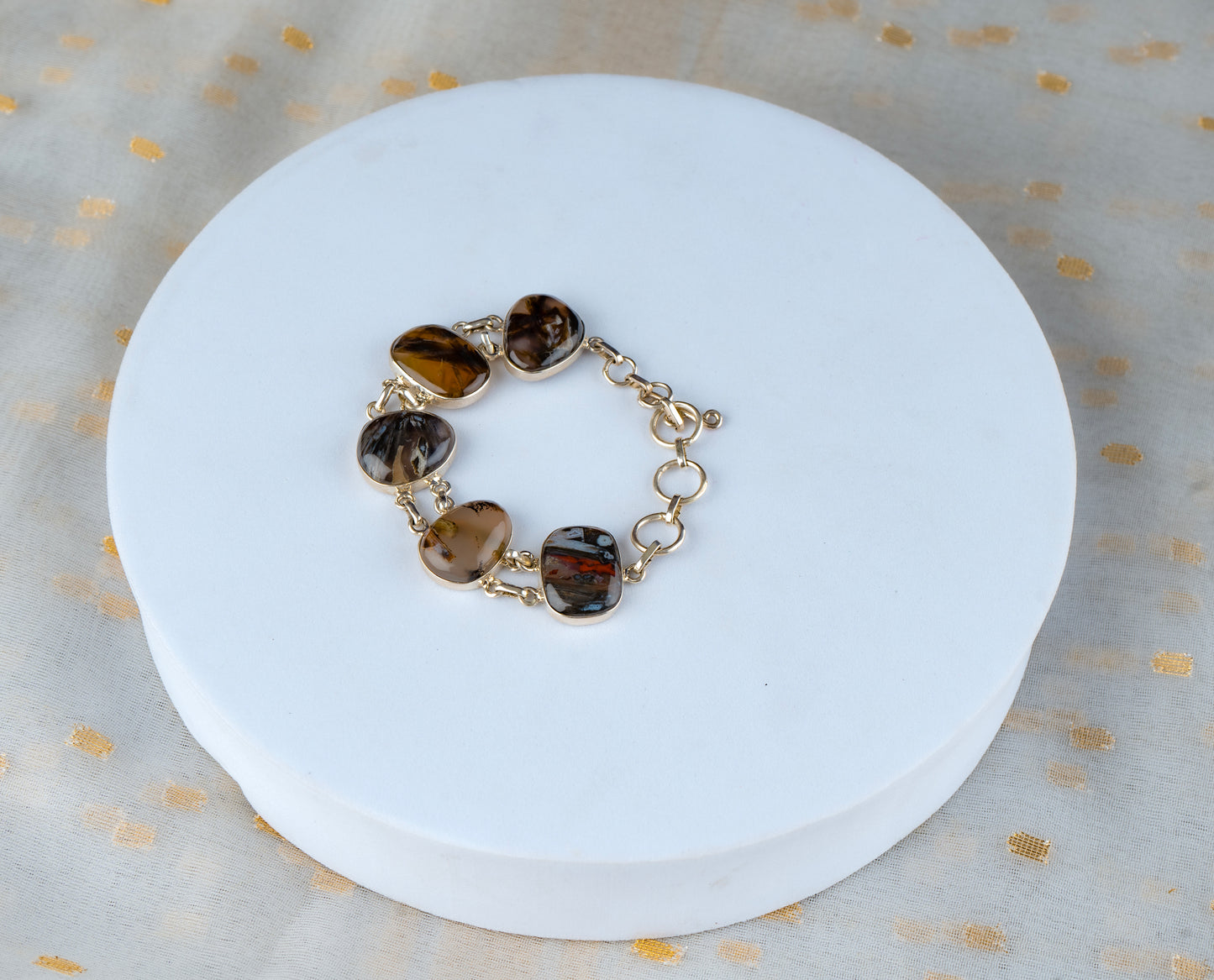Agates Silver Bracelet