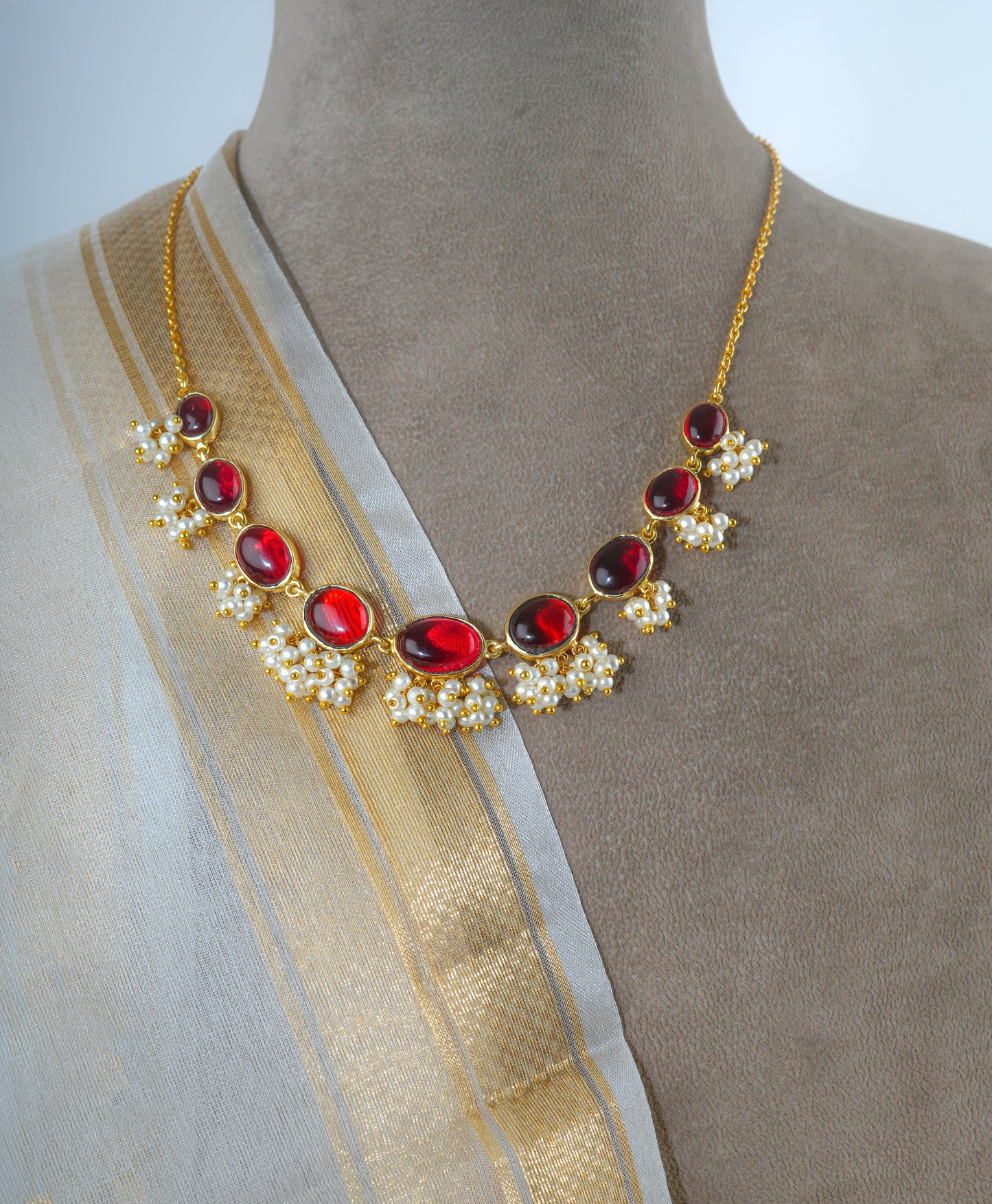 Lakshmi Ruby Necklace Set