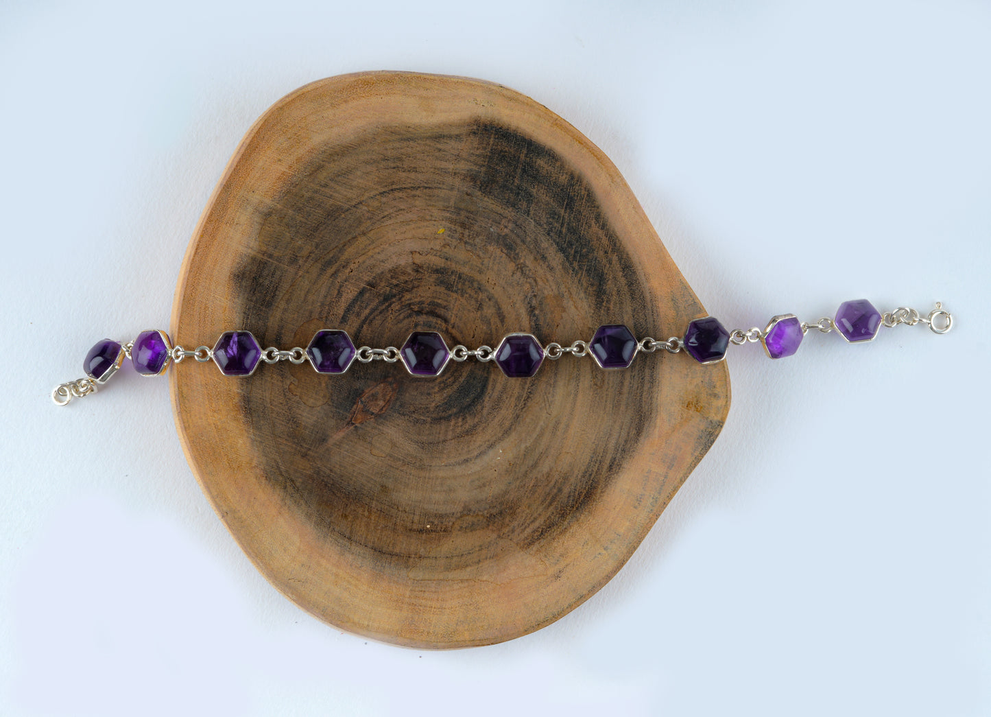 Amethyst and Silver Bracelet