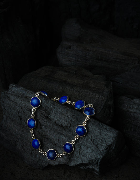 Lapis Lazuli And Silver Bracelet