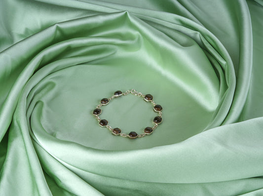 Smoky Quartz And Silver Bracelet