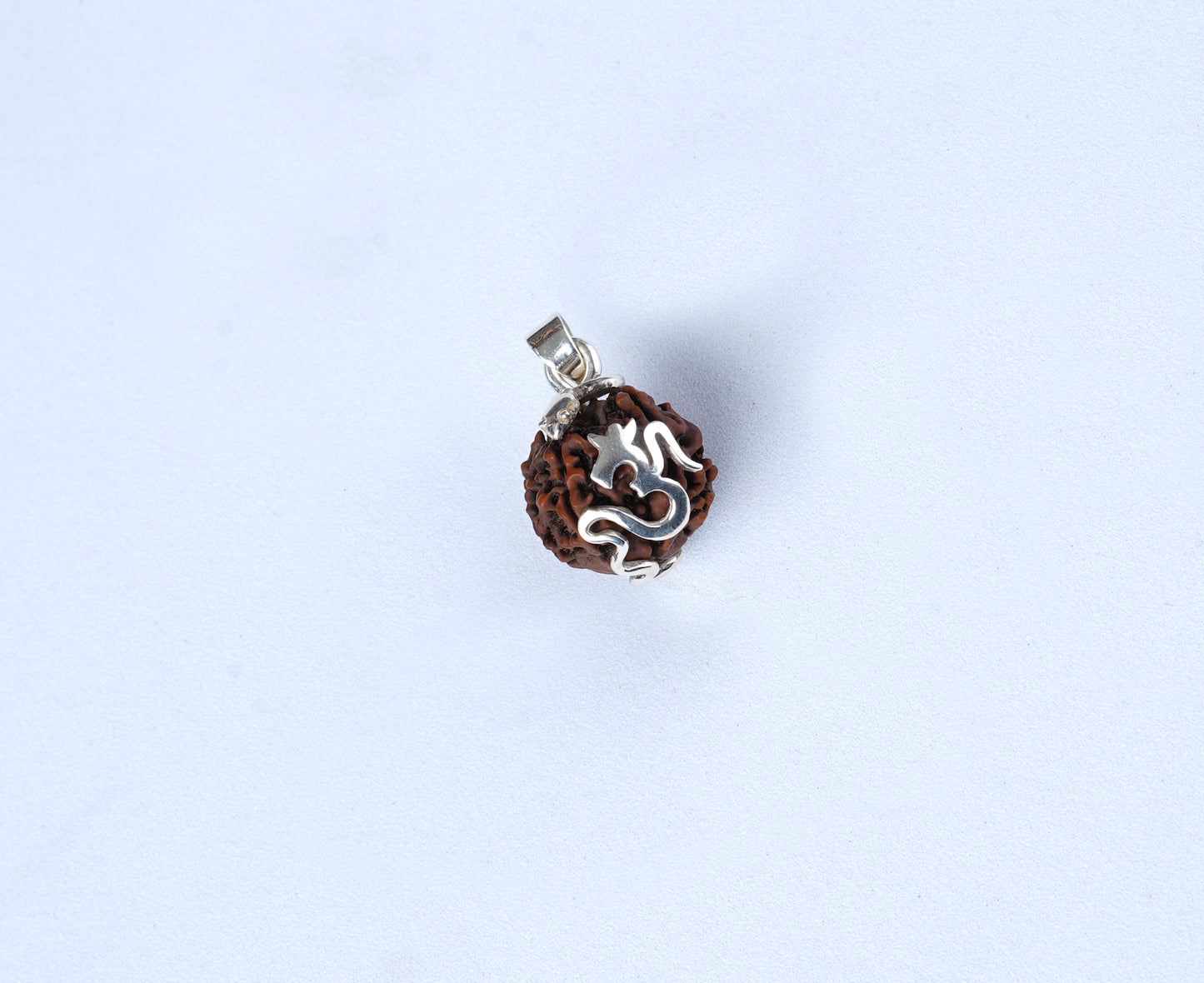 OM Mantra Rudraksha Silver Pendant