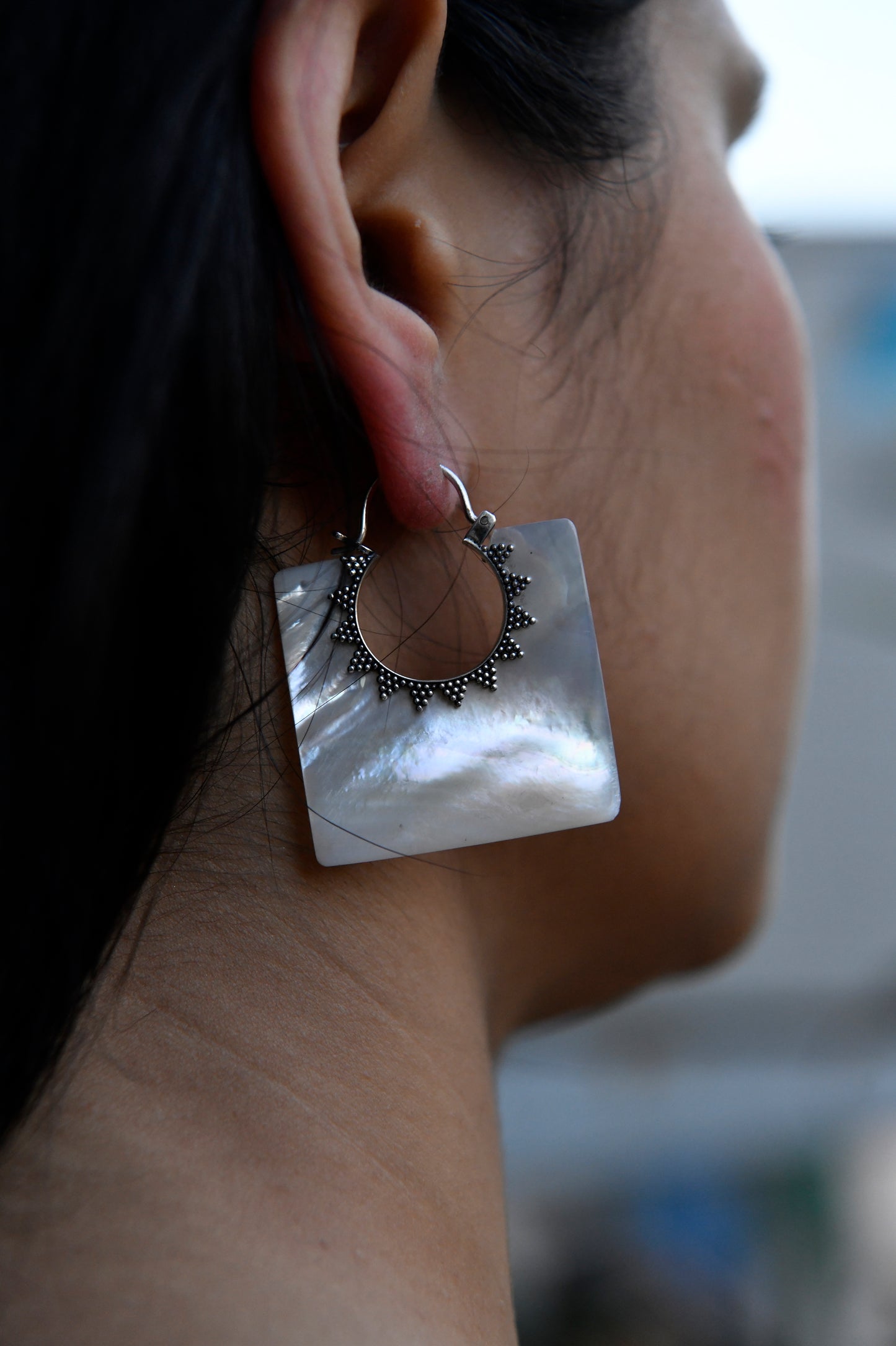 Square Mother-of-Pearl Earrings