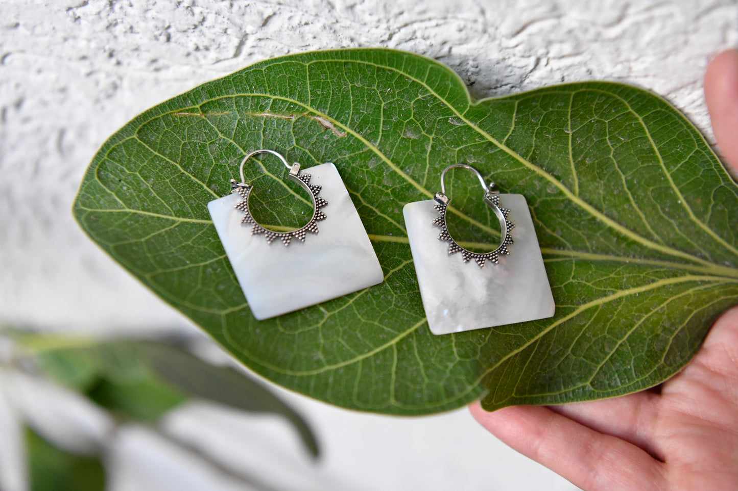 Square Mother-of-Pearl Earrings