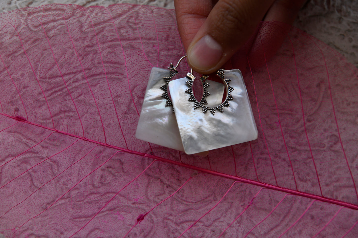 Square Mother-of-Pearl Earrings