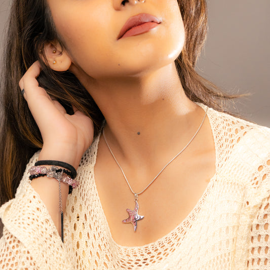 Silver MOP Star Fish Pendants