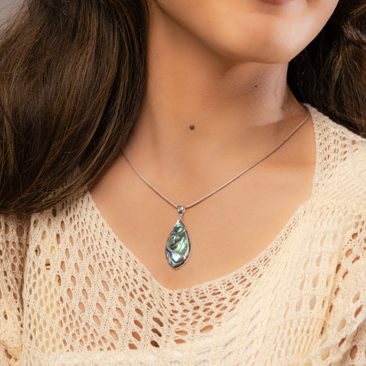 MOP And Silver Drop Pendant