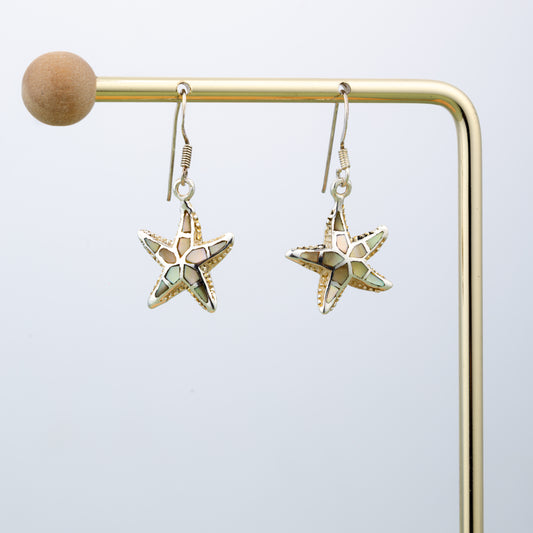 Starfish Earrings In MOP And Silver