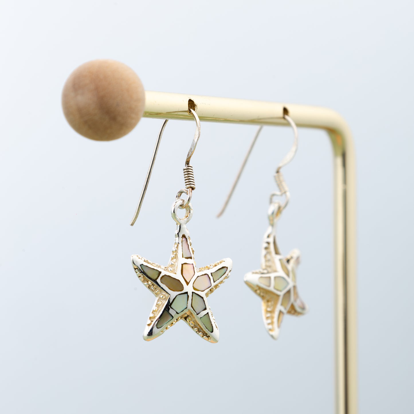 Starfish Earrings In MOP And Silver