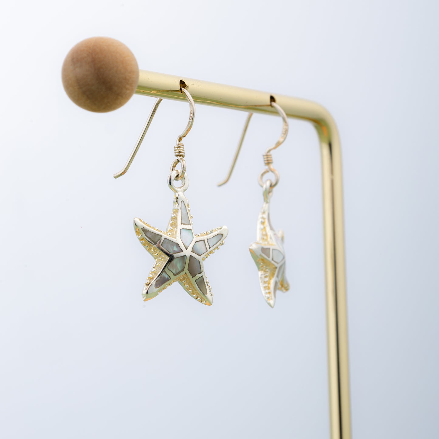 Starfish Earrings In MOP And Silver