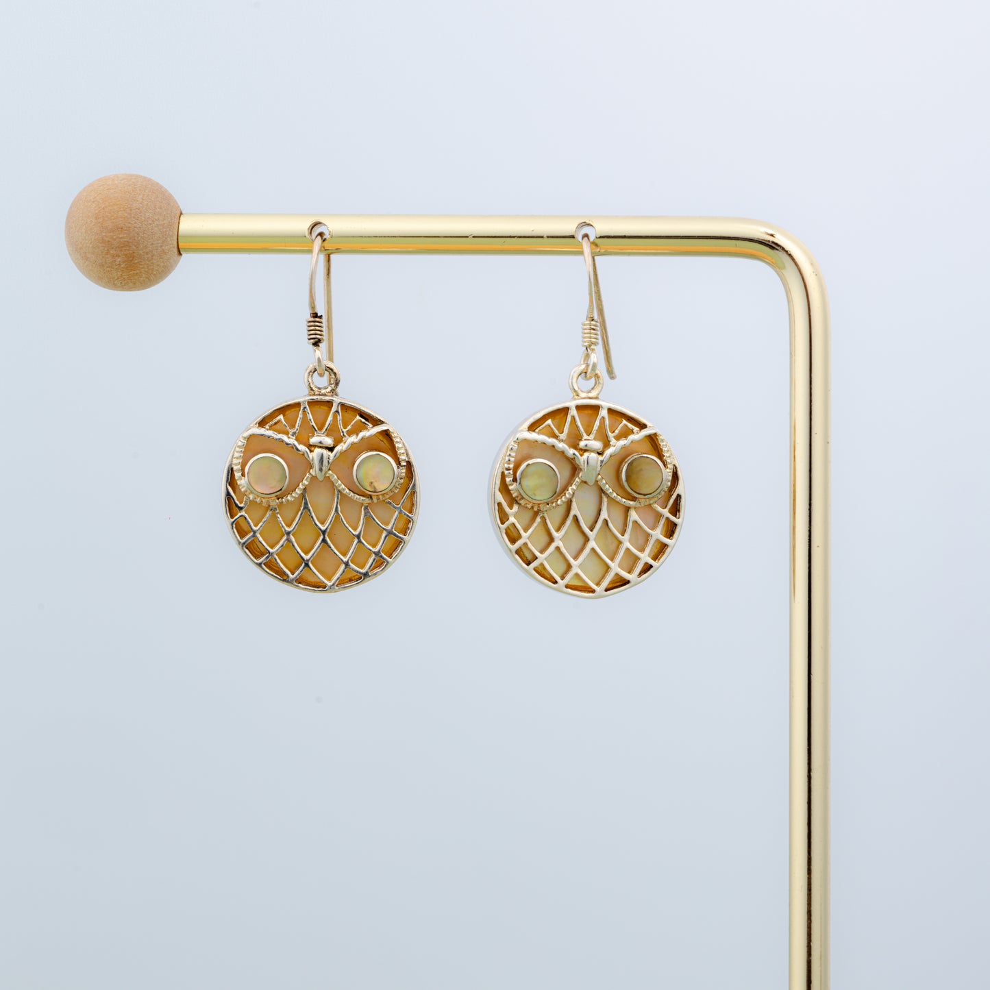 Little Owls MOP And Silver Earrings
