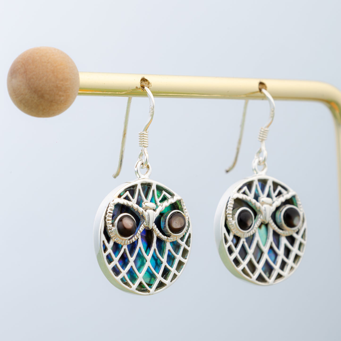 Little Owls MOP And Silver Earrings