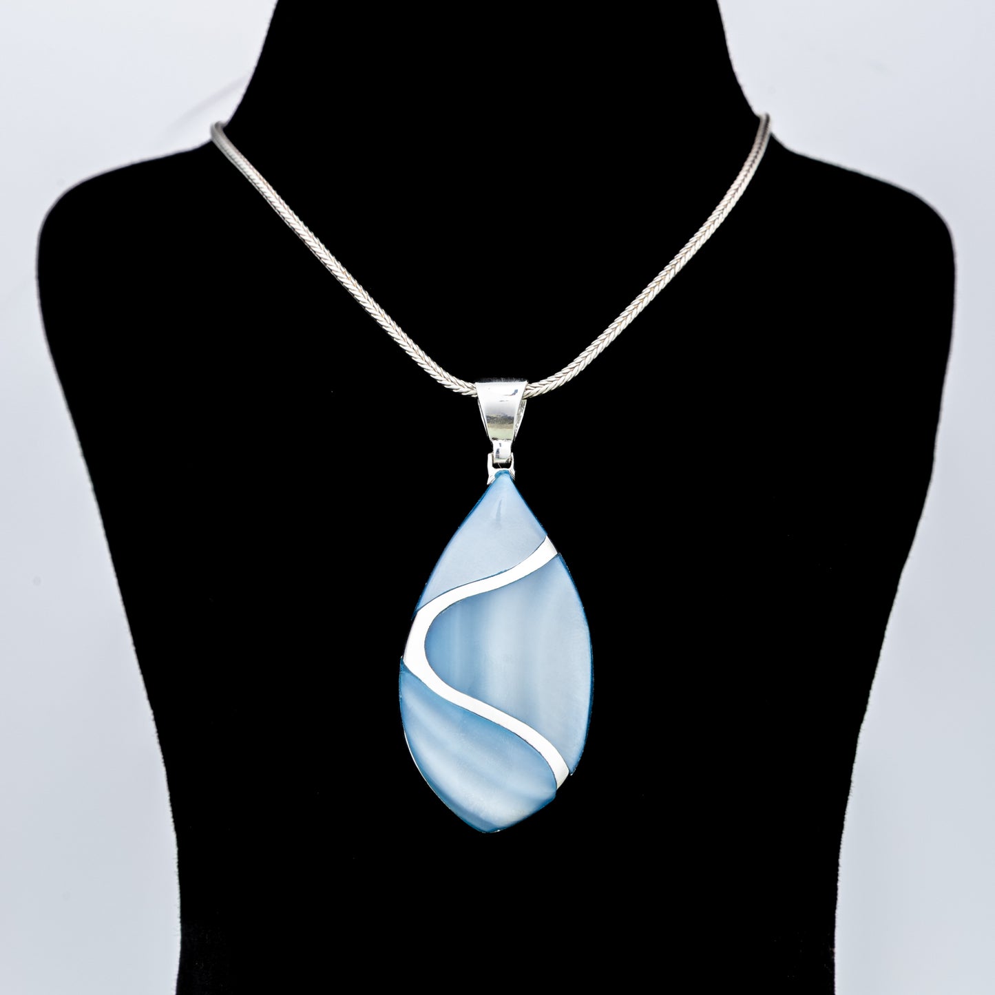 MOP And Silver Drop Pendant