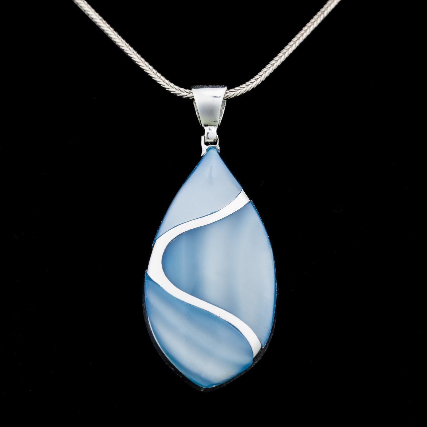 MOP And Silver Drop Pendant
