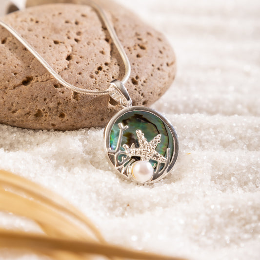Deep Sea MOP Silver Pendant