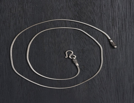 Silver Oxidised Compact Chain(26 inces)