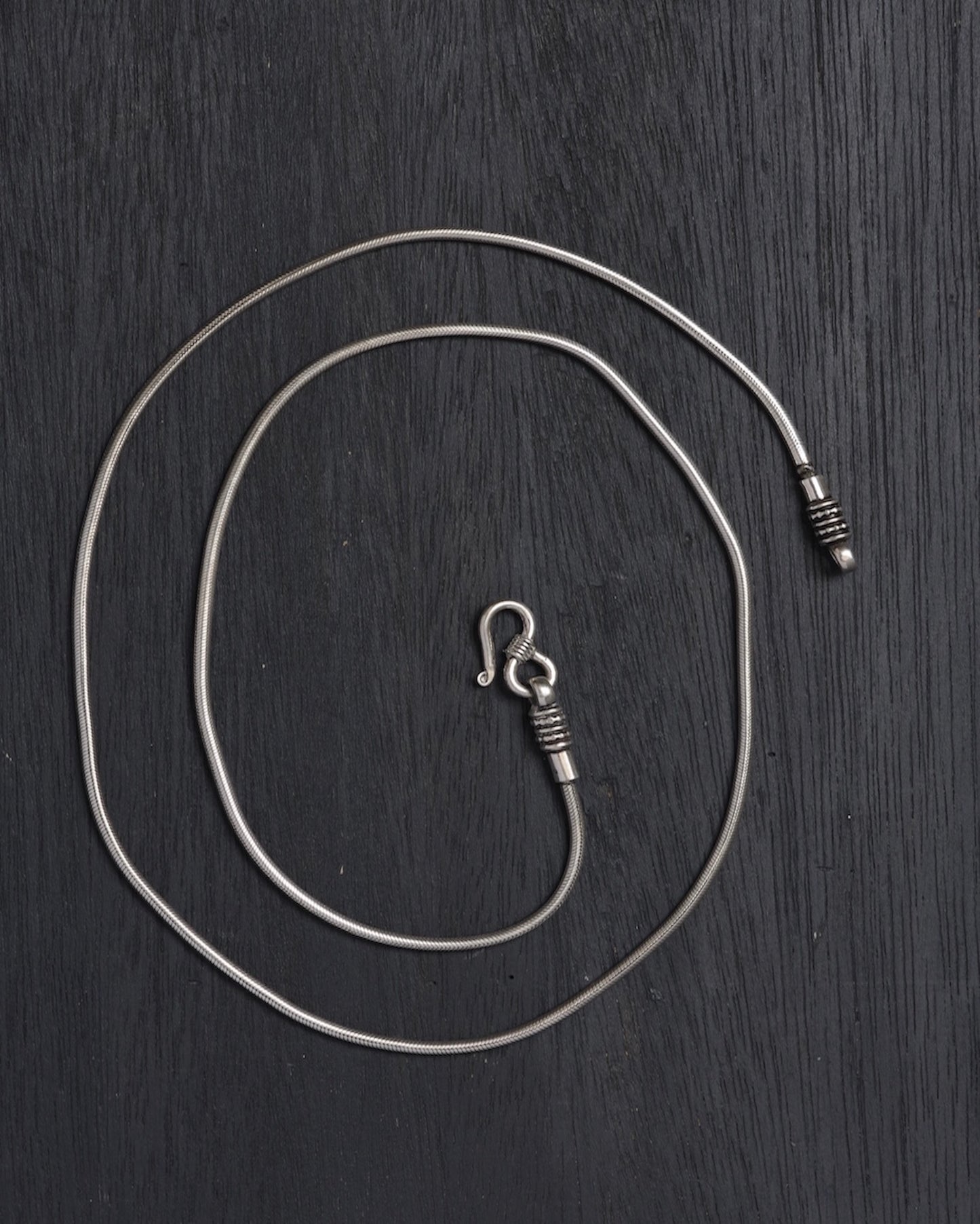 Oxidised Silver Snake Chain(30 Inches)