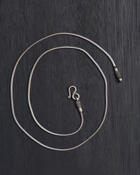 Oxidised Silver Snake Chain(34 Inches)