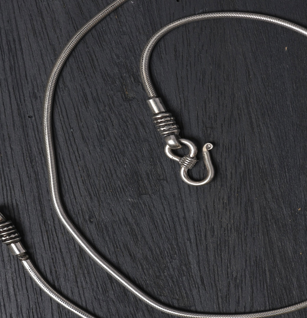 Oxidised Silver Snake Chain(30 Inches)